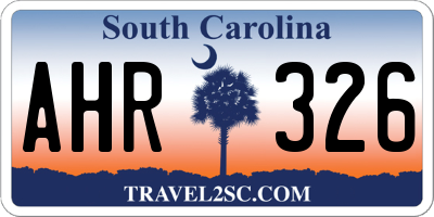 SC license plate AHR326