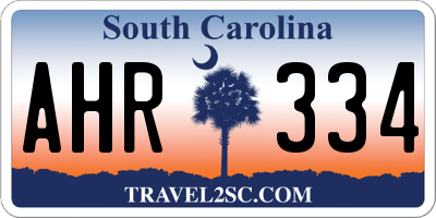 SC license plate AHR334