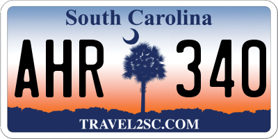 SC license plate AHR340