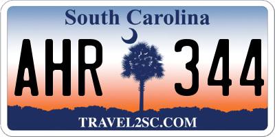 SC license plate AHR344