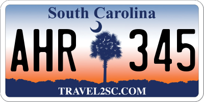 SC license plate AHR345