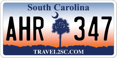 SC license plate AHR347