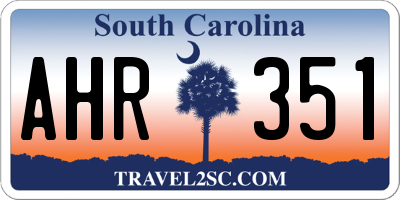 SC license plate AHR351