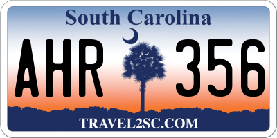 SC license plate AHR356