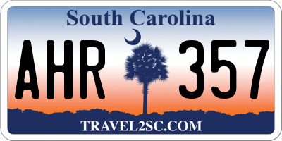 SC license plate AHR357