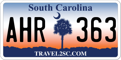 SC license plate AHR363