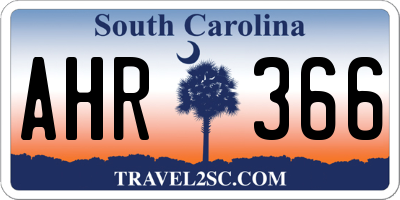 SC license plate AHR366