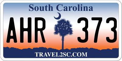 SC license plate AHR373
