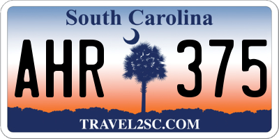 SC license plate AHR375