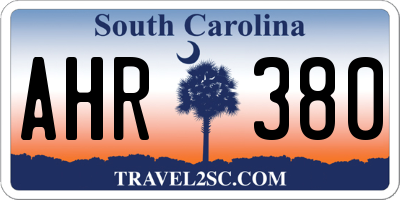 SC license plate AHR380