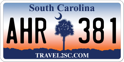 SC license plate AHR381