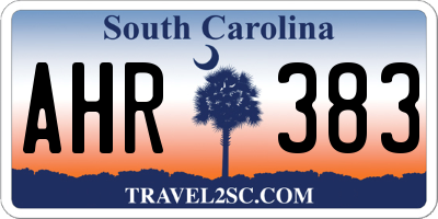 SC license plate AHR383