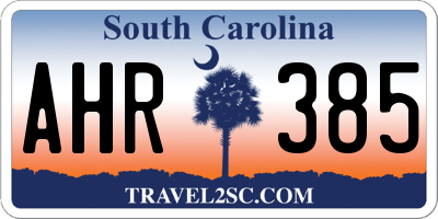 SC license plate AHR385