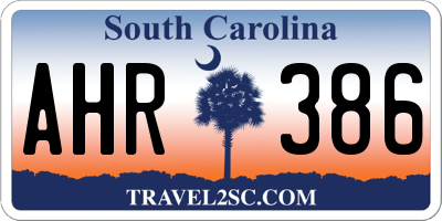 SC license plate AHR386