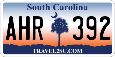 SC license plate AHR392