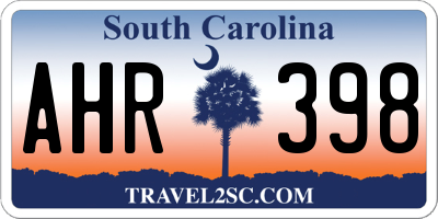 SC license plate AHR398