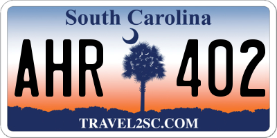 SC license plate AHR402