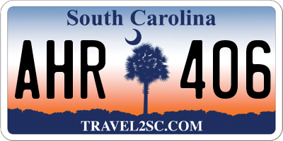 SC license plate AHR406