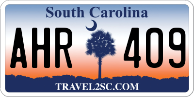 SC license plate AHR409