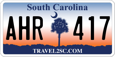SC license plate AHR417
