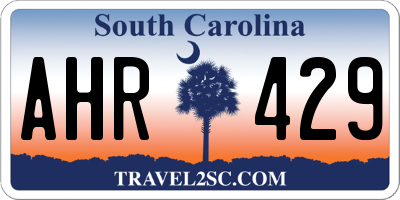 SC license plate AHR429