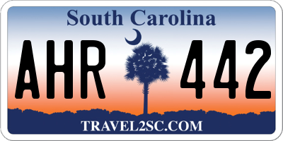 SC license plate AHR442