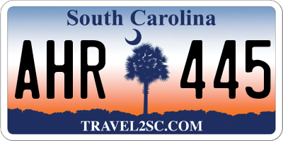 SC license plate AHR445