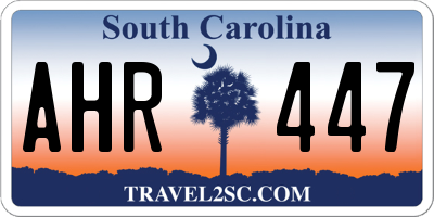SC license plate AHR447