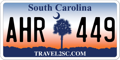 SC license plate AHR449