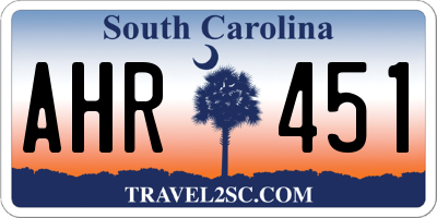 SC license plate AHR451