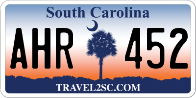 SC license plate AHR452