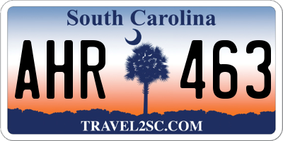 SC license plate AHR463