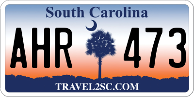 SC license plate AHR473
