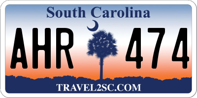 SC license plate AHR474
