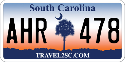 SC license plate AHR478