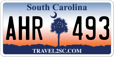 SC license plate AHR493