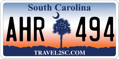 SC license plate AHR494