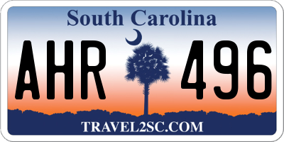 SC license plate AHR496
