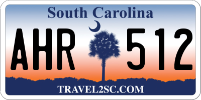 SC license plate AHR512
