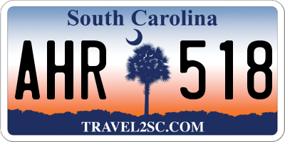 SC license plate AHR518