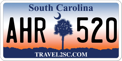 SC license plate AHR520