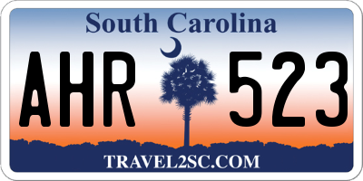 SC license plate AHR523