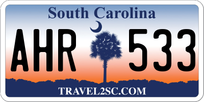 SC license plate AHR533