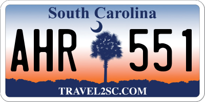 SC license plate AHR551