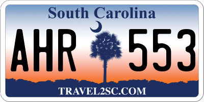 SC license plate AHR553