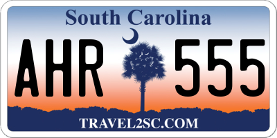 SC license plate AHR555