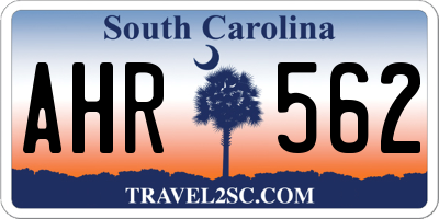 SC license plate AHR562