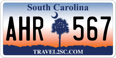 SC license plate AHR567