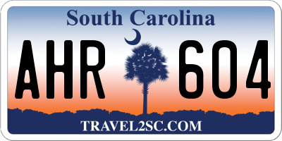 SC license plate AHR604