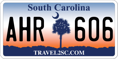 SC license plate AHR606